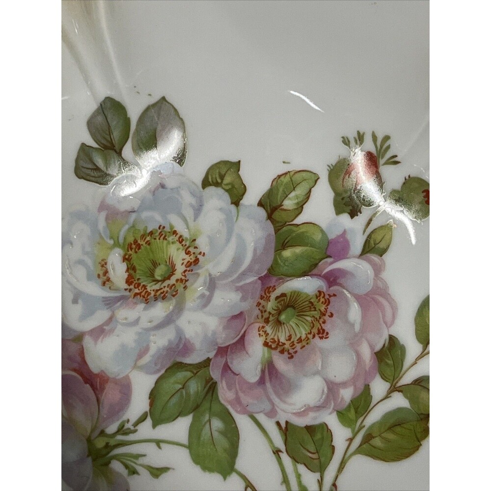 Antique‎ Porcelain Floral Serving Bowl 10.5” Hand Painted Made in Germany - Picture 4 of 16